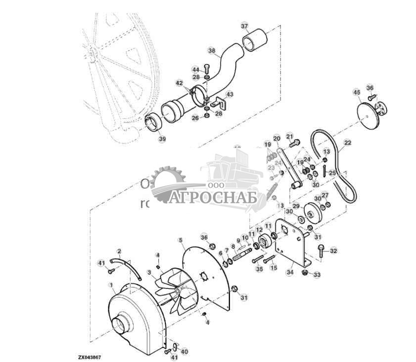 CLEANING FAN FOR ROTARY RADIATOR SCREEN 